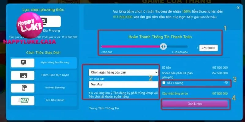 Hướng dẫn bổ sung vốn vào tài khoản cổng game